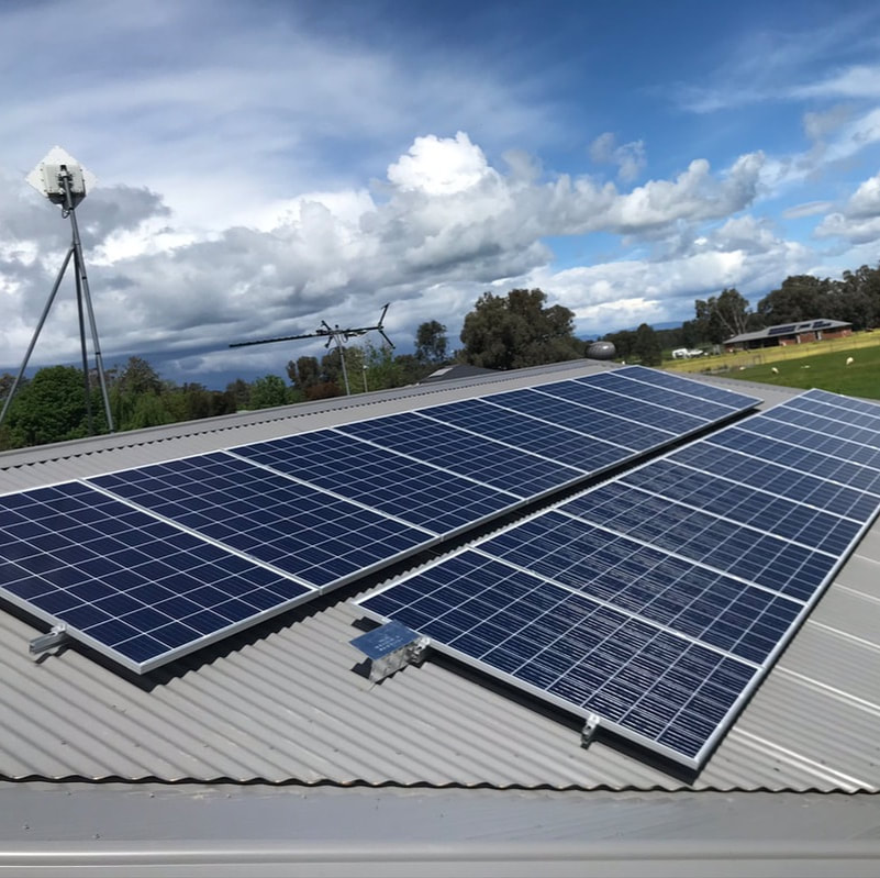 Panels on a shed roof, a Kennedy install